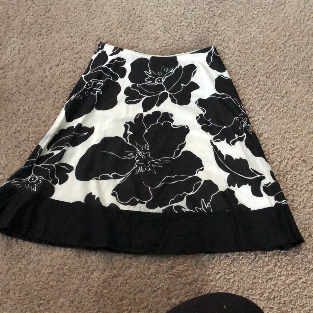 black and white floral skirt